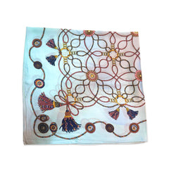 Sky Blue Roped Silk Scarf