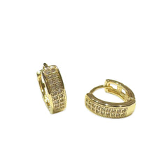 Gold Filled Double Pave Row (L) Huggies