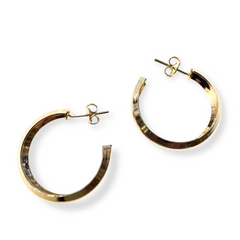 18K Gold Filled Edged Hoops