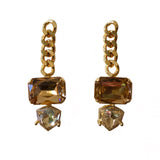 Kerry Chain Emerald Drop Earrings