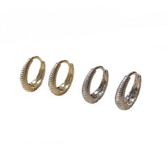 Gold Filled Oval Stripes Huggies