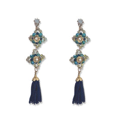 Pia Kite Tassel Mix Drop Statement Earrings