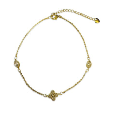 Gold Filled Flora Bezel Station Anklet