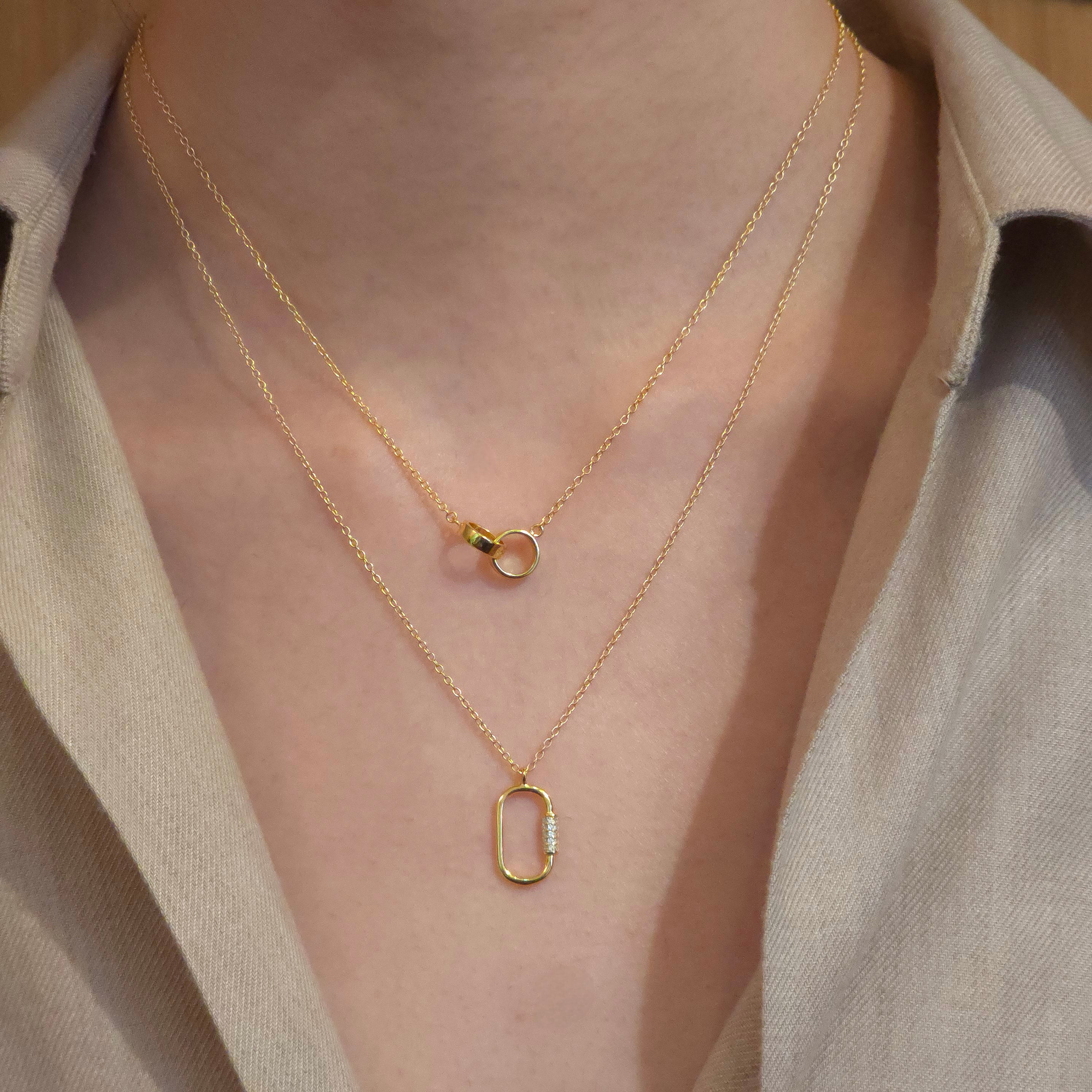 Geovana Double Ring Necklace – Noellery Geovana Double Ring Necklace – Noellery