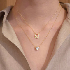 Amy Heart Bezel Necklace