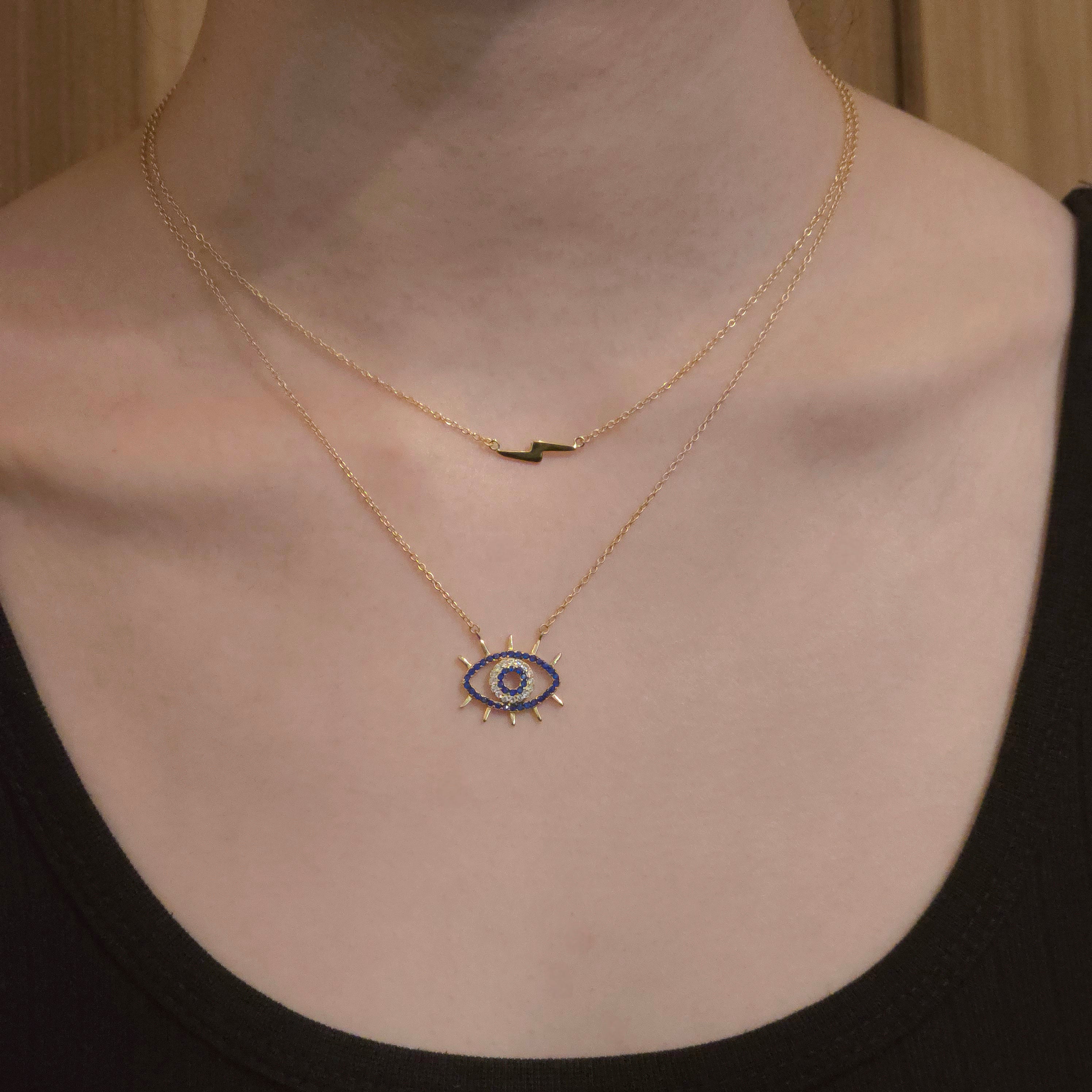 Lightning Bolt Sideways Necklace – Noellery