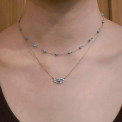 Turquoise Beaded Station Choker