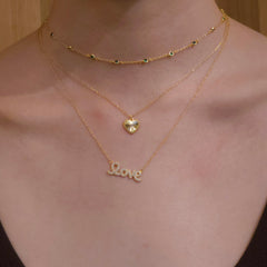 Amore Love Cursive Script Sparkle Necklace