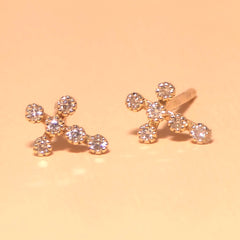 Vivian Bezel Cross Stud Earrings