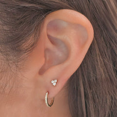 Kristen Clear Pave Huggie Hoops