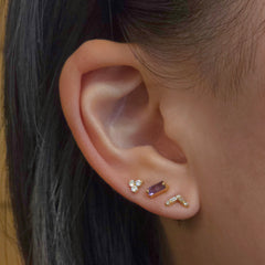 Tiffany Baguette Chevron Arrow Stud Earrings