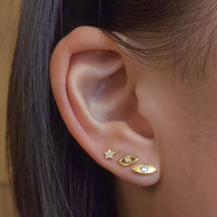 Nina Evil Eye Petite Diamond Bezel Stud Earrings