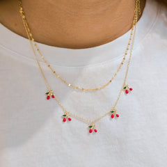 Red Cherry Charm Necklace