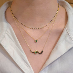 Amy Birthstone Bezel 0.6cm Necklace