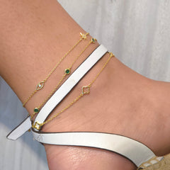 Amy Emerald Bezel Eternity Anklet