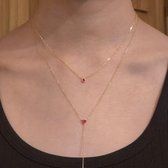 Noellery Tiny Birthstone Bezel Necklace
