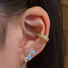 Opaline Blue Opal Teardrop Crawler Studs