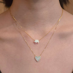Noellery Opal Heart Halo Necklace