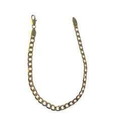 18K Gold Filled Flat Textured 7mm 10” Cuban Chain Anklet