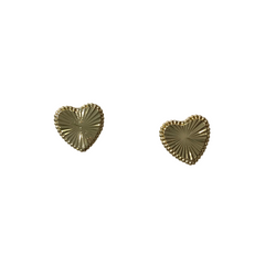 Gold Filled Ridged Flat Heart Stud