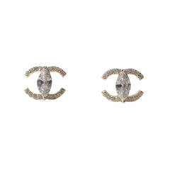 Double CC Marquis CZ Studs