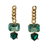 Kerry Chain Emerald Drop Earrings