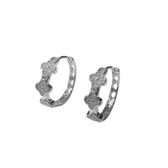 Gold Filled Flora Dot Pave Huggie Hoops
