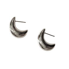 Stainless Steel Puff Teardrop Huggie Hoop