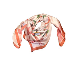 Paris Blooming Flower Silk Scarf