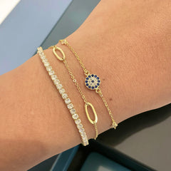 Evil Eye Sparkle Bezel Bracelet