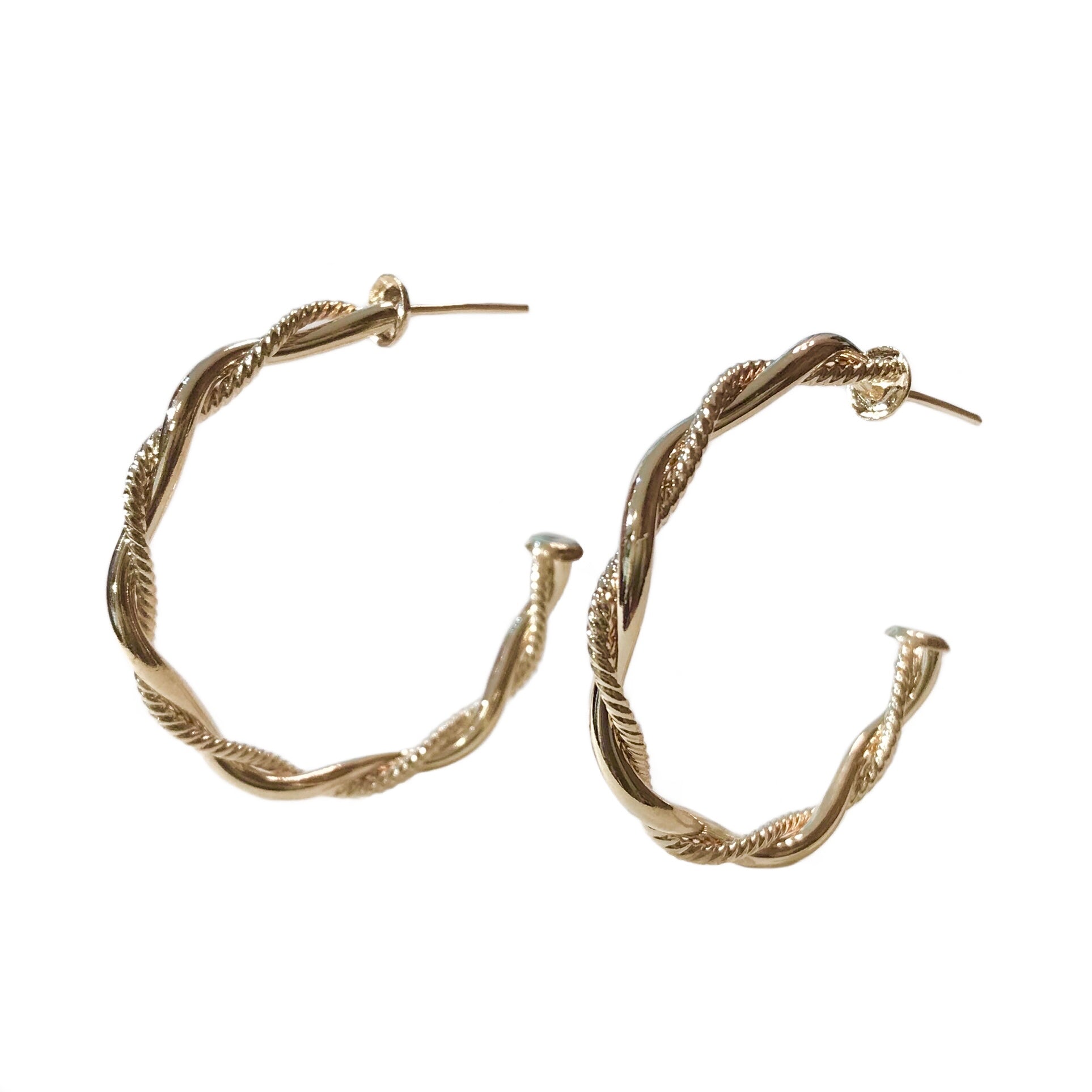 Gold Filled Twisted Mixed Wire Hoops