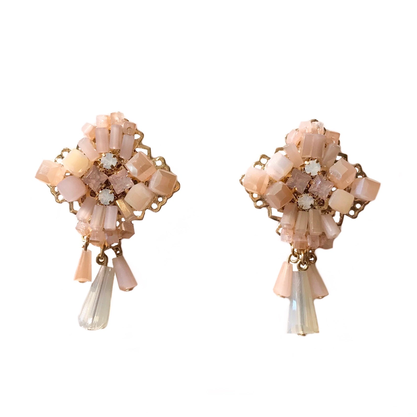 Square Crystal Dangle Statement Earrings