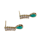 Gold Filled Emerald Baguette Earrings
