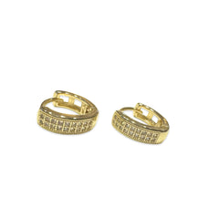 Gold Filled Double Pave Row (L) Huggies