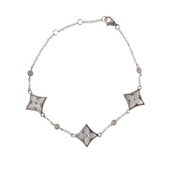 Pointed Flora Mother of Pearl Bezel Station Bracelet