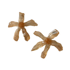 Natural Quartz Flower Statement Earrings