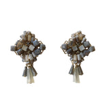 Square Crystal Dangle Statement Earrings