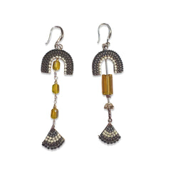 Noellery Geometric U Chandelier Sparkle Earrings