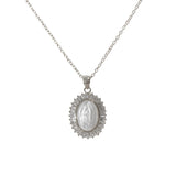 St. Mary Mother of Pearl Baguette Necklace