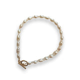 Crysta Pearl Bead Toggle Bracelet