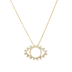 Evil Eye Silhouette Pattern Necklace