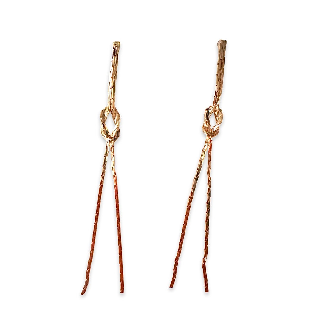Kerry Knot Metal Tassel Earrings