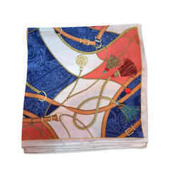 Red Blue Belt Silk Scarf