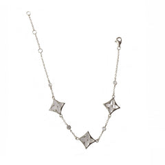 Pointed Flora Mother of Pearl Bezel Station Bracelet