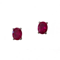 Brass Oval Birthstone Prong Earrings