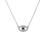 Evil Eye Sapphire Puff Necklace