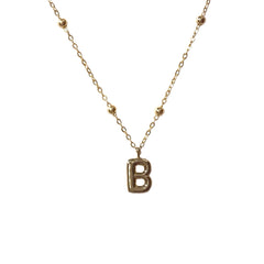 Initial Bubble Ball Station Necklace