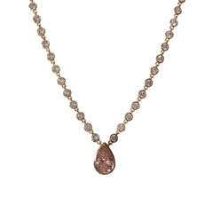 Teardrop Bezel Tennis Necklace
