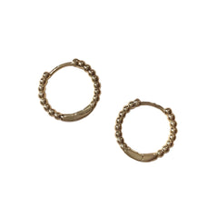Gold Filled Beaded Huggie Hoops