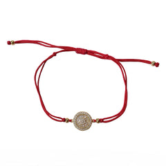 Geovana Sunny Baguette Disc Red Thread Bracelet